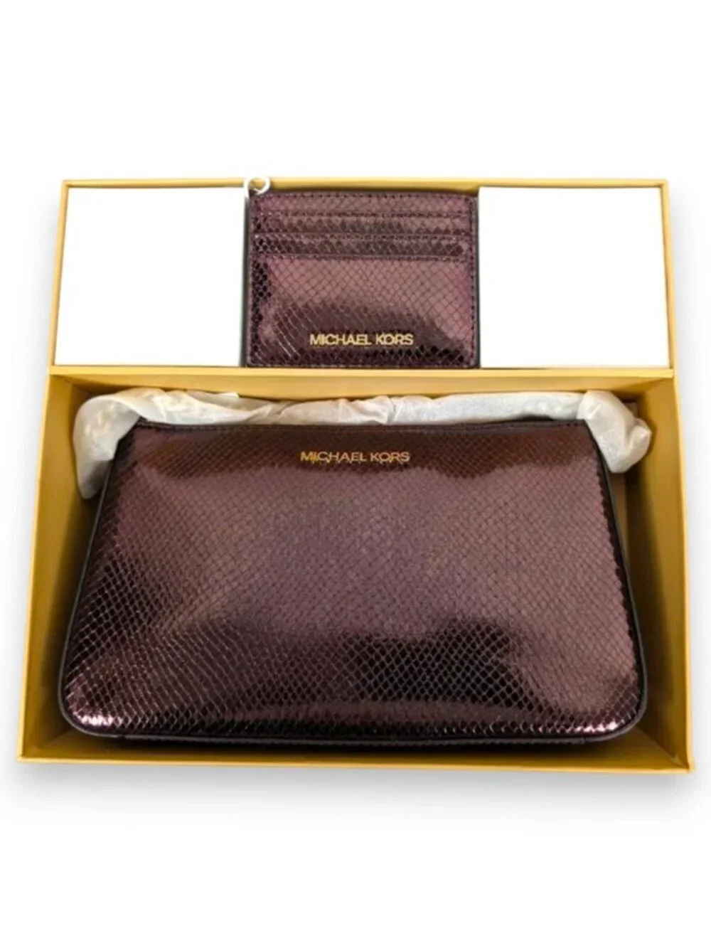 Michael Kors Oxblood Rouge Sombre Crossbody Tote and Wallet Box Set